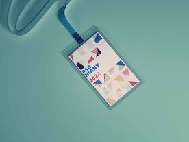 抽绳工作工牌品牌psd样机