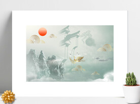 水墨山水画 