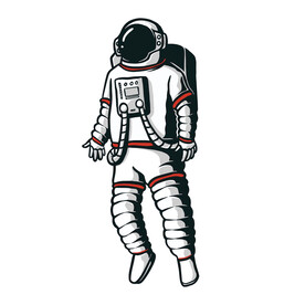 卡通太空人角色插画图片
