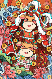  虎年舞狮国潮海报图片