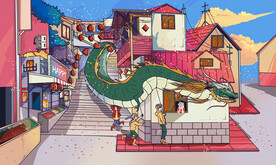    虎年舞狮国潮海报图片