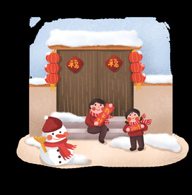 新年堆雪人