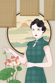 复古民国旗袍女装图片 