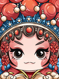 国潮风脸谱招牌图片