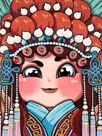 国潮风脸谱招牌图片 