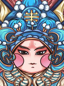 国潮风脸谱招牌图片 