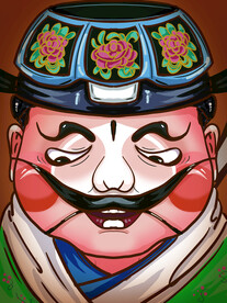 国潮风脸谱招牌图片 