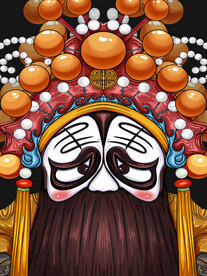 国潮风脸谱招牌图片 