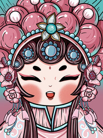 国潮风脸谱招牌图片 