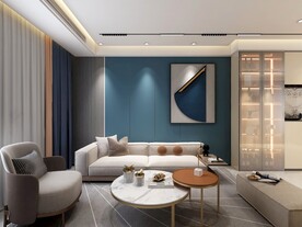 现代轻奢沙发背景效果图
