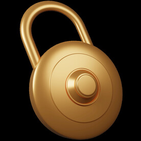 锁头金色安全保护