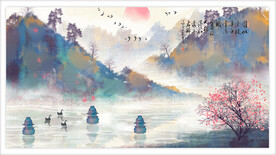 水墨山水背景