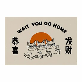 恭喜发财卡通猫咪地垫浴室地垫