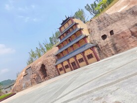 网红打卡景点古建筑墙体