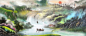 水墨山水背景