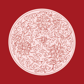 莲花国风矢量图形素材底纹荷叶