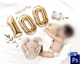 宝宝创意背景抠图模版