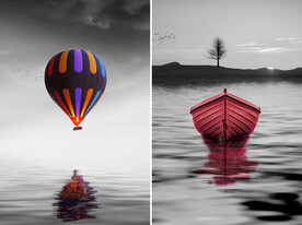 晶瓷画热气球小船