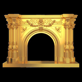 金色城市剪影素材图片 