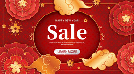 新年海报春节促销AI模板