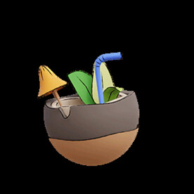 椰子汁饮料3d卡通可爱旅行