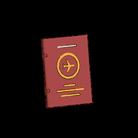 护照3d卡通可爱旅行