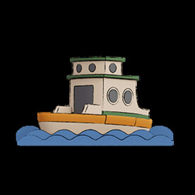 渡船3d卡通可爱旅行