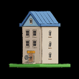 旅馆房子建筑3d卡通可爱旅行