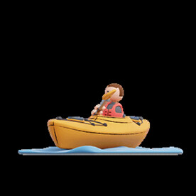皮滑艇运动3d卡通可爱旅行