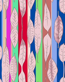 竖条羽毛手绘花