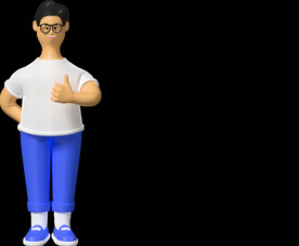 点赞支持的上班族职员男孩