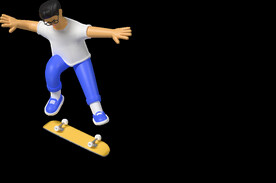 玩滑板运动上班族职员男孩