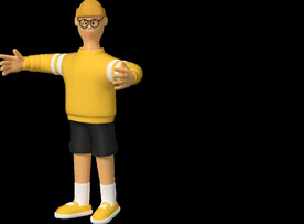 做运动操的上班族职员男孩