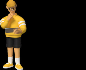 看平板专心上班族职员男孩