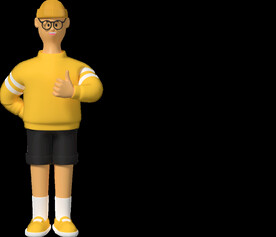 点赞支持鼓励的上班族职员男孩