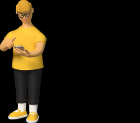 上班族职员男孩玩手机收发消息