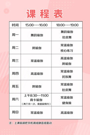 粉色课程表海报