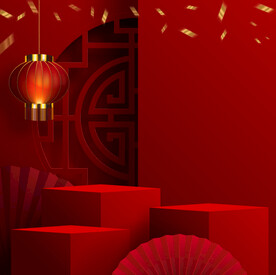 国风春节活动舞台海报矢量背景