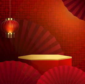 国风春节活动舞台海报矢量背景