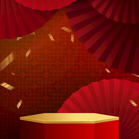 国风春节活动舞台海报矢量背景