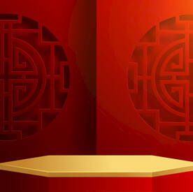 国风春节活动舞台海报矢量背景