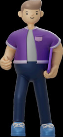 携带笔记本的男孩