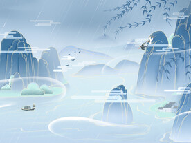 中国风场景 插画 