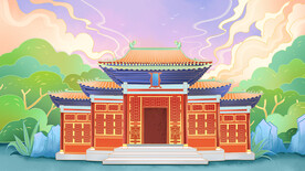 中国风场景 插画 气氛图 古风