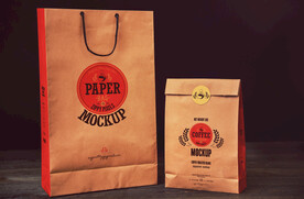 品牌元素咖啡包装样机PSD模板