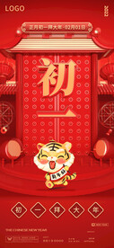 新年习俗海报