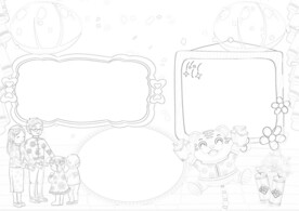 新年习俗 元宵节线稿 元宵节海