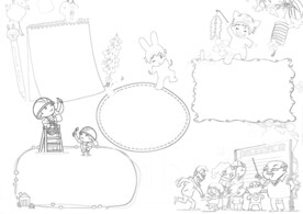 春节安全出行 线稿    