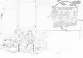 春节美食 手抄报 插画  线稿