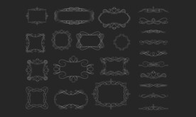 矢量复古欧美复古花边边框标题